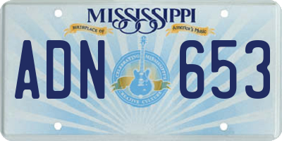 MS license plate ADN653