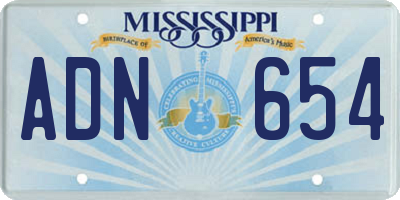 MS license plate ADN654