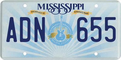 MS license plate ADN655