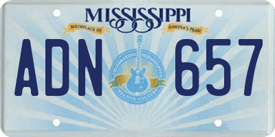 MS license plate ADN657