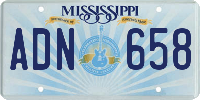 MS license plate ADN658