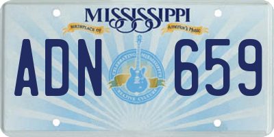 MS license plate ADN659