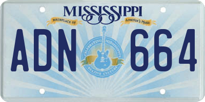 MS license plate ADN664