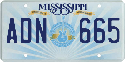 MS license plate ADN665