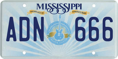 MS license plate ADN666