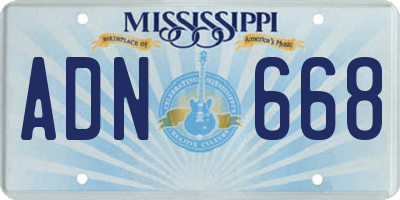 MS license plate ADN668
