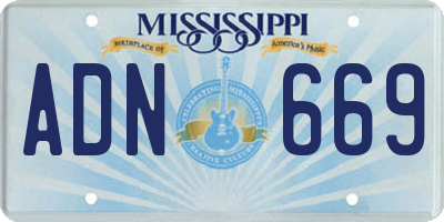 MS license plate ADN669