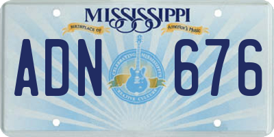 MS license plate ADN676