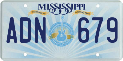 MS license plate ADN679