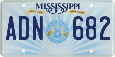 MS license plate ADN682