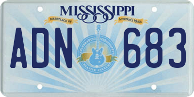 MS license plate ADN683