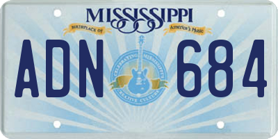MS license plate ADN684