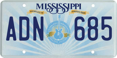 MS license plate ADN685
