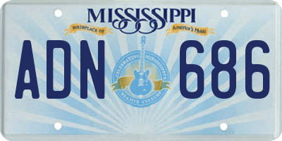 MS license plate ADN686
