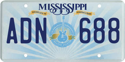 MS license plate ADN688