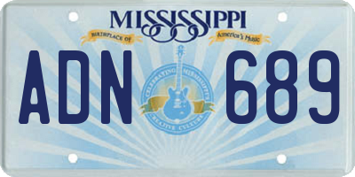 MS license plate ADN689