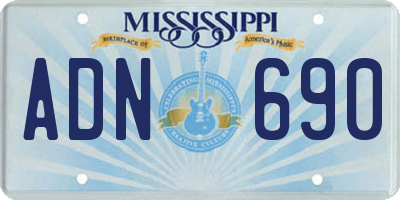 MS license plate ADN690