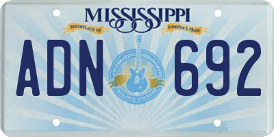 MS license plate ADN692