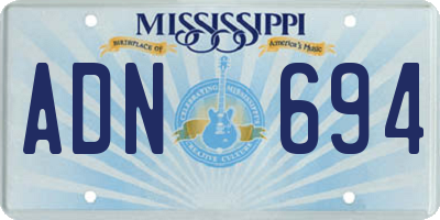 MS license plate ADN694