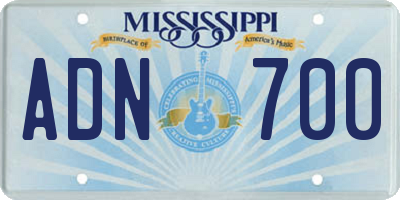 MS license plate ADN700