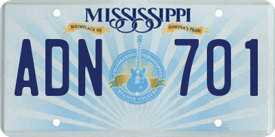MS license plate ADN701