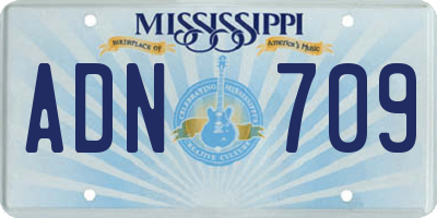 MS license plate ADN709