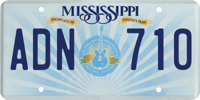 MS license plate ADN710