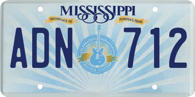 MS license plate ADN712