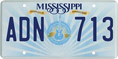 MS license plate ADN713