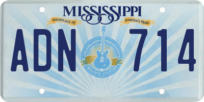 MS license plate ADN714