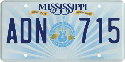 MS license plate ADN715