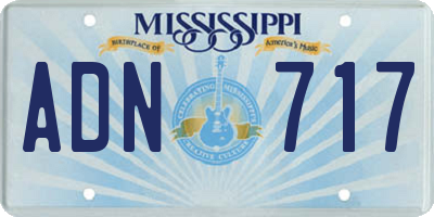MS license plate ADN717