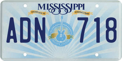 MS license plate ADN718