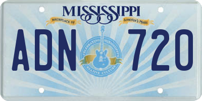 MS license plate ADN720