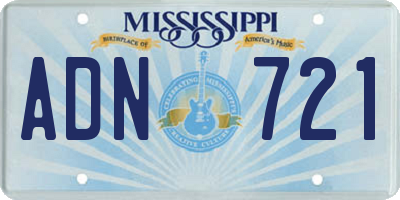 MS license plate ADN721