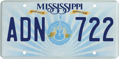 MS license plate ADN722