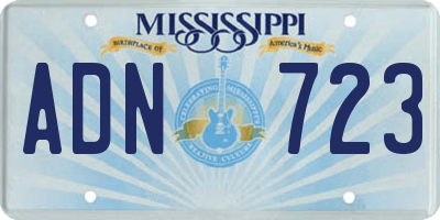 MS license plate ADN723