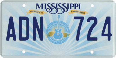 MS license plate ADN724