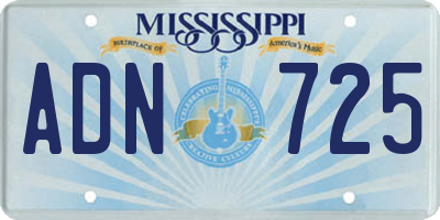 MS license plate ADN725