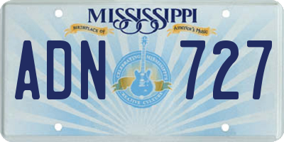 MS license plate ADN727