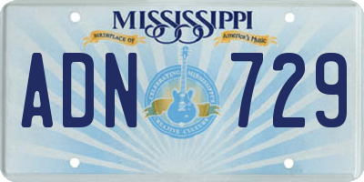 MS license plate ADN729