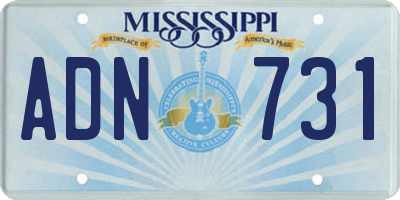 MS license plate ADN731