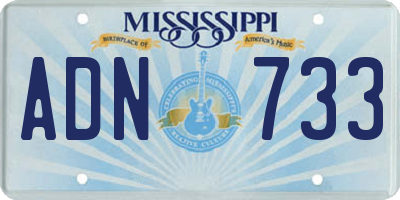 MS license plate ADN733