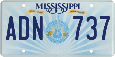 MS license plate ADN737