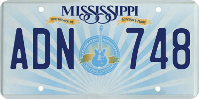 MS license plate ADN748