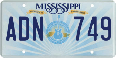 MS license plate ADN749