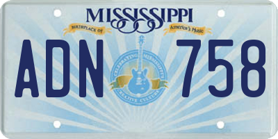 MS license plate ADN758