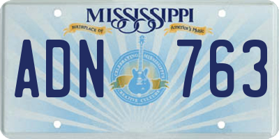 MS license plate ADN763