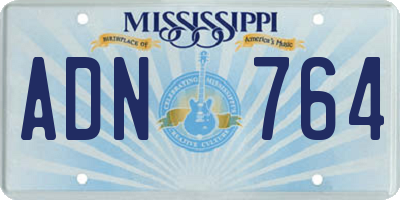MS license plate ADN764