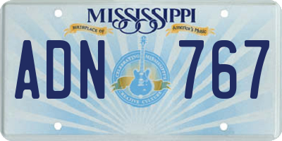 MS license plate ADN767